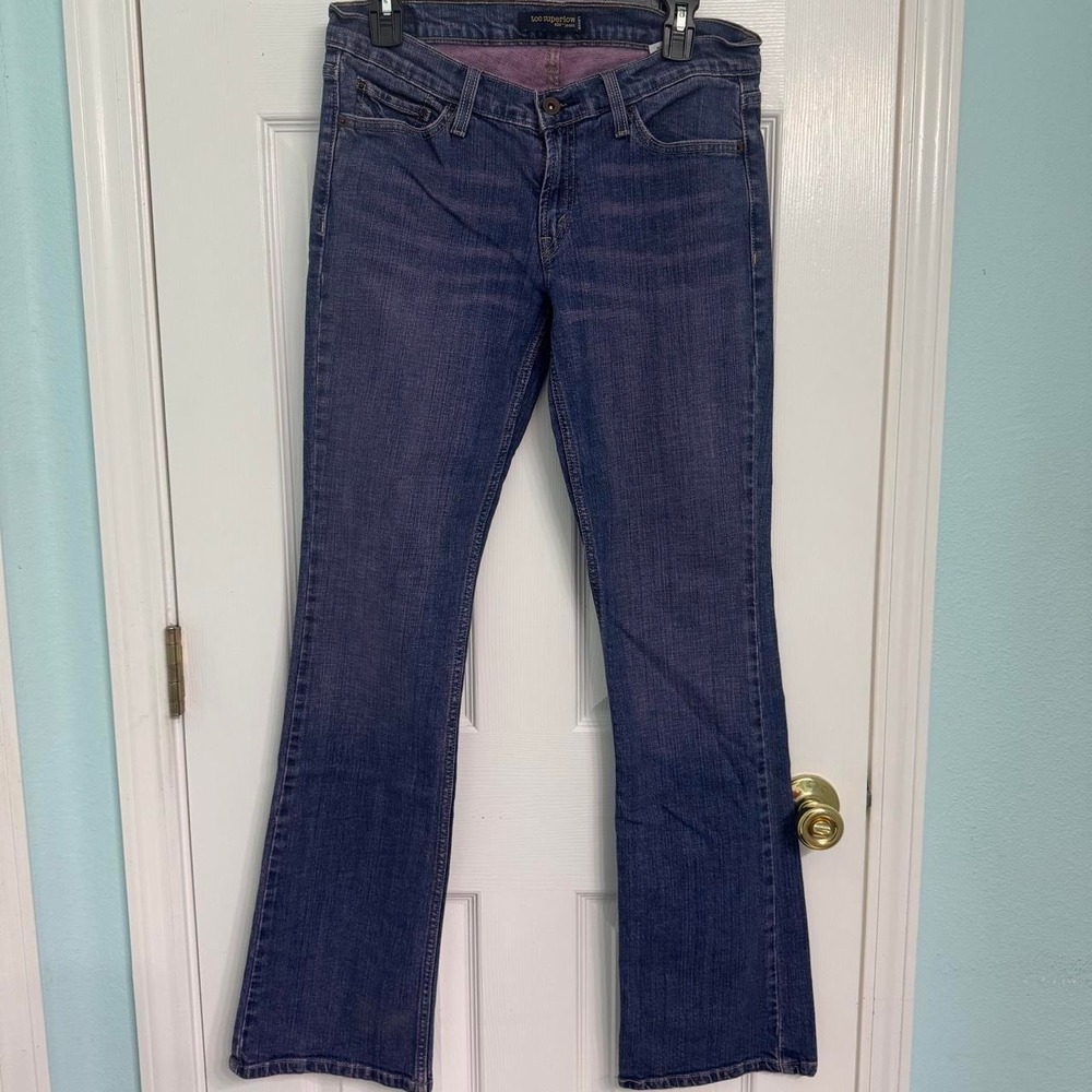 Levi's 524 too super low bootcut jeans purple wash festival whimsy